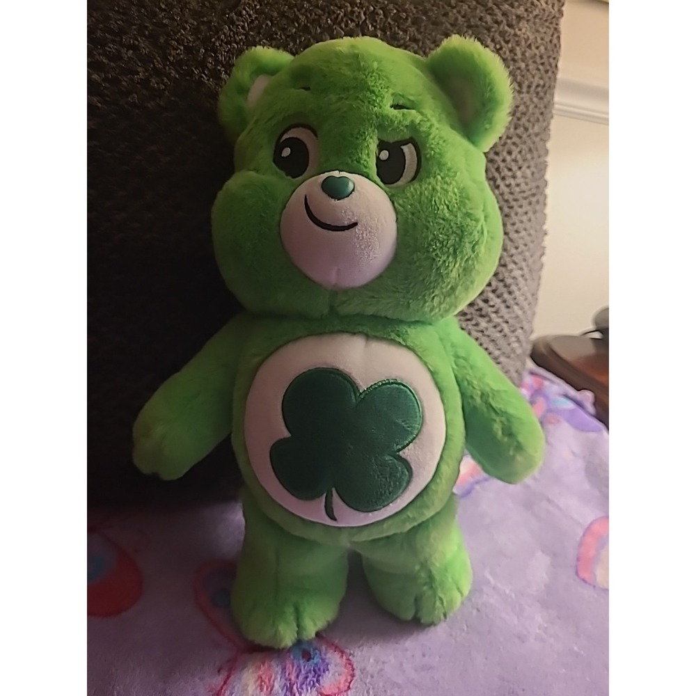 Care Bears 9" Plush Green Goodluck Bear 2020 Basic Fun Stuffed Animal NWOT